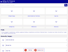 Tablet Screenshot of adityaairproducts.com